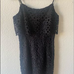 Black Lace Midi Cocktail Dress by Nanette Lepore